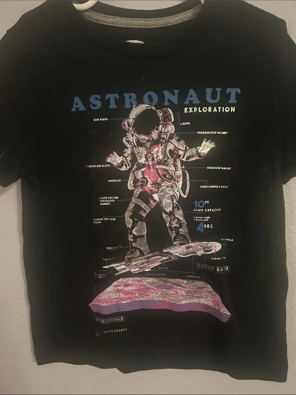 Old Navy Boy Black 'Astronaut Exploration' Kids Graphic Tee Size Extra Small (5)